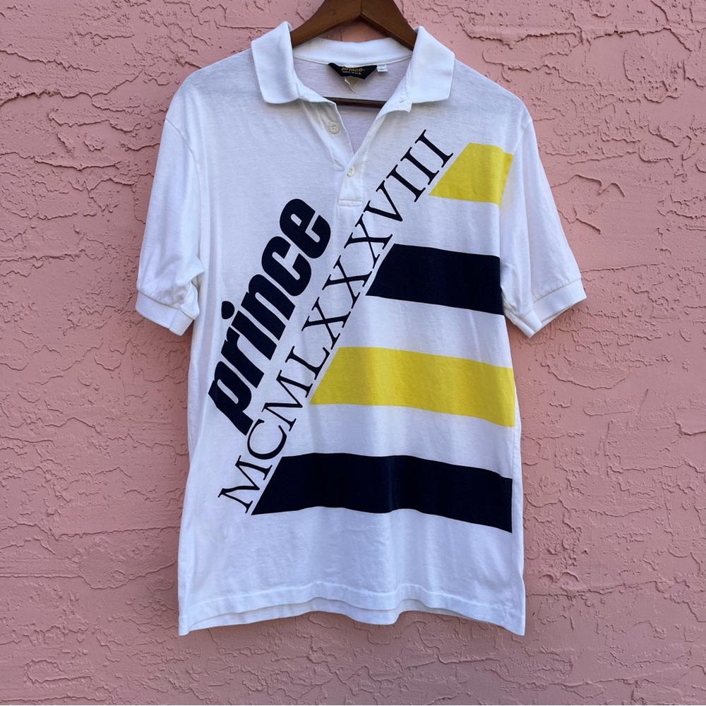 Vintage Prince Polo Shirt Tennis 80s USA Size Large
